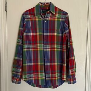 Polo by Ralph Lauren Vibrant Red and Blue Casual Shirt